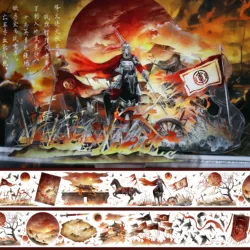 Soldiers war horse Battlefield, Chinese Shell Light Washi Tape Journal Card Making Diy Pet
