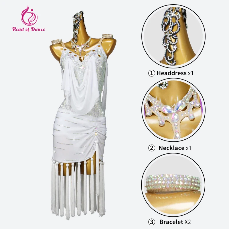 Vestido de dança latina das mulheres roupas de prática dancewear saia feminina meninas festas traje americano palco baile noite franjas terno