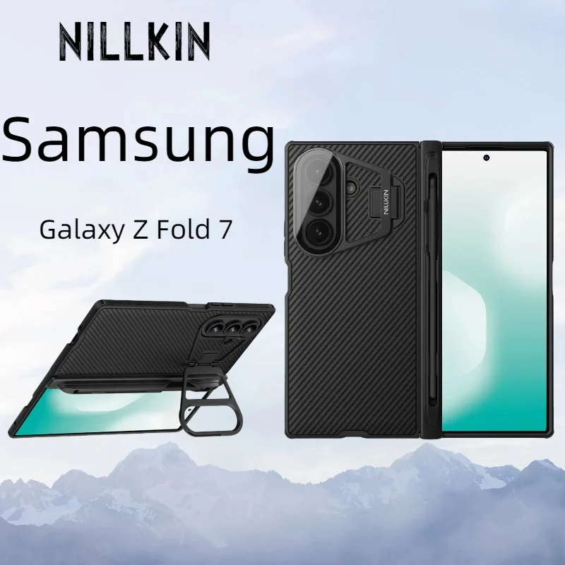 

Nillkin For Samsung Galaxy Z Fold 7 5G Case Camshield Prop Transparency Camera Stand Cover with Custom S-Pen Phone Case