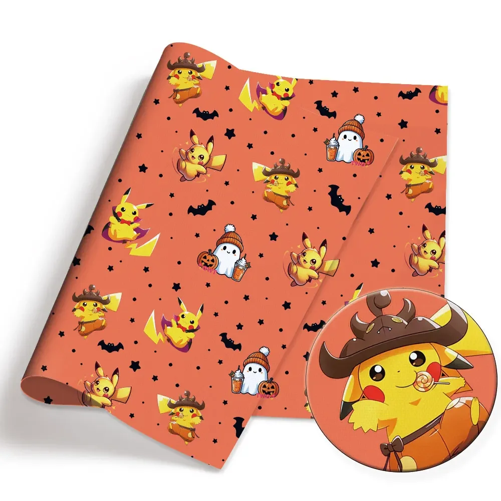 Tissu de dessin animé Pokemon pour enfants, patchwork de couture fait à la main, courtepointe, robe de bébé, feuille de maison, tissu imprimé, 140x50cm