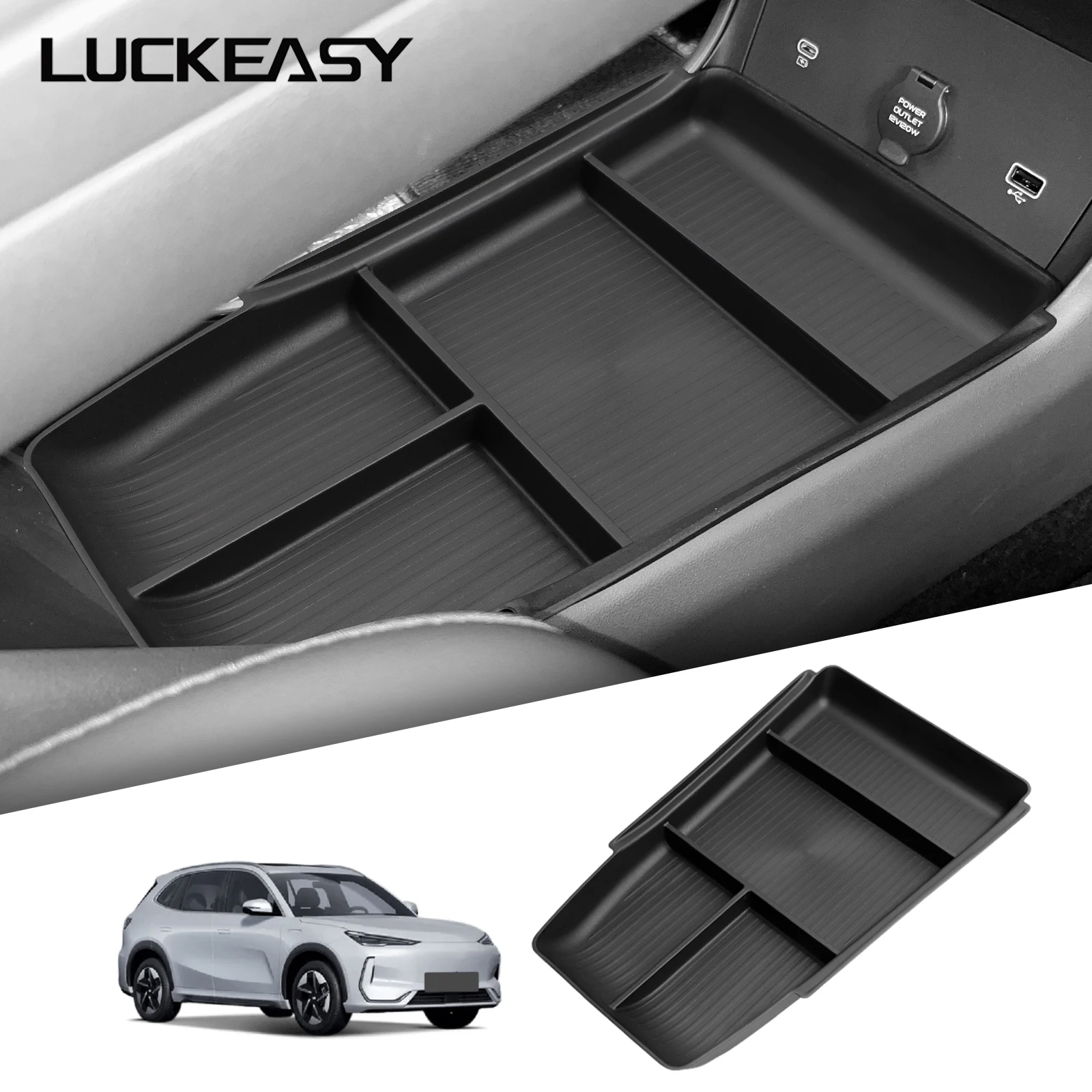 Für Geely Galaxy E5 2024-2026 Mittelkonsole Untere Schicht Aufbewahrungsbox Organizer Innenraum-Zubehör Auto-Aufbewahrungsbox