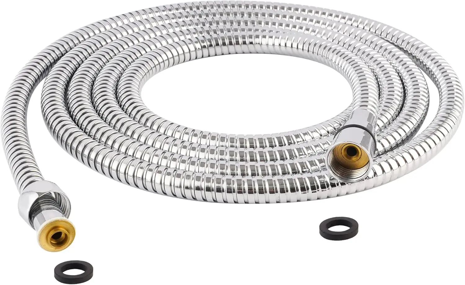 

Удлиненный душевой шланг из нержавеющей стали 119 дюймов, с латунной вставкой и гайкой, защита от перекручивания, гибкое крепление