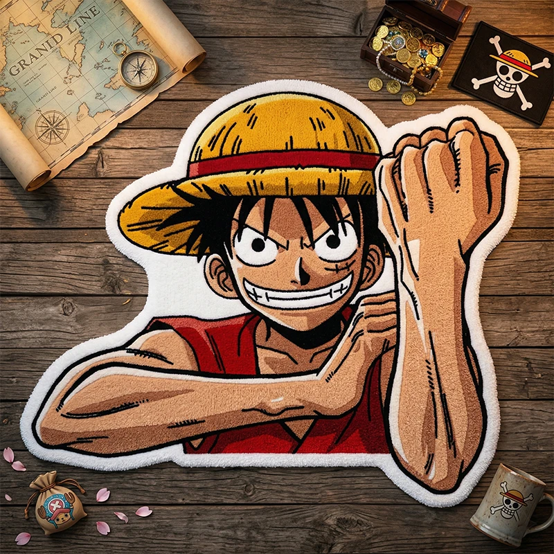 

Creative OnePiece Luffy Irregular Rug Soft Floor Anti-Slip Carpet Living Room Bedroom Kids Room Decoration Mat Anime Fan Gift