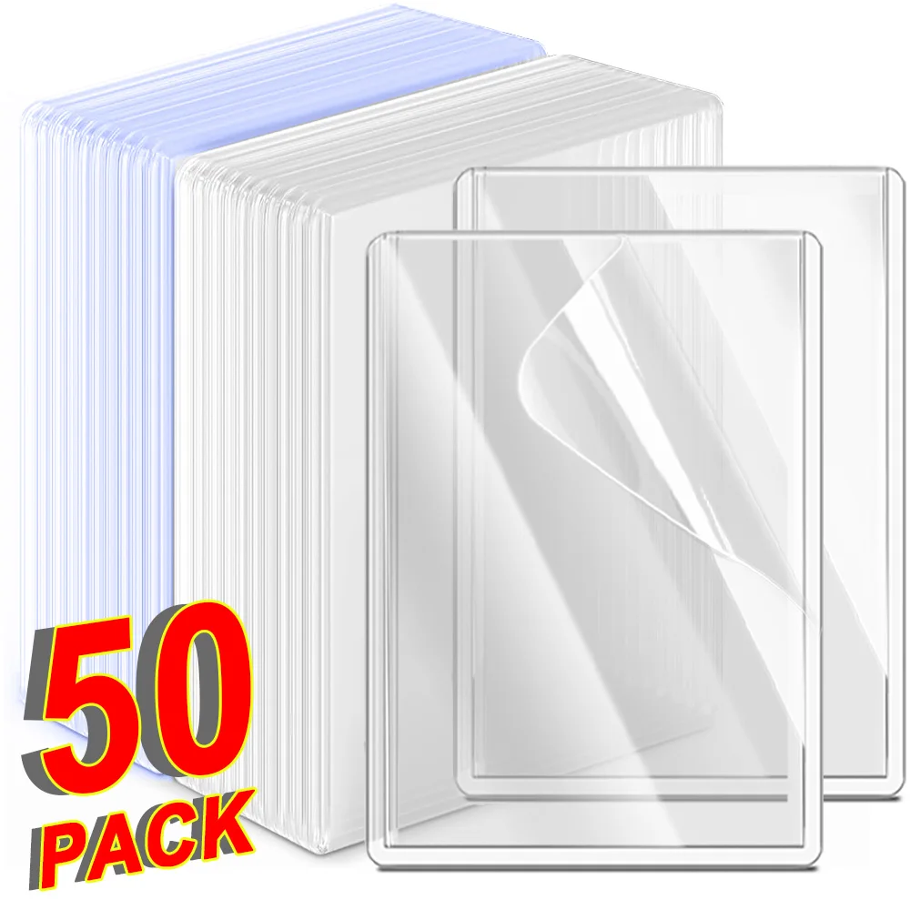 1-50PCS Transparent Korean Kpop Card Sleeve with Protective Film Clear Card Holder Idol Photo Game Card Covers 35PT