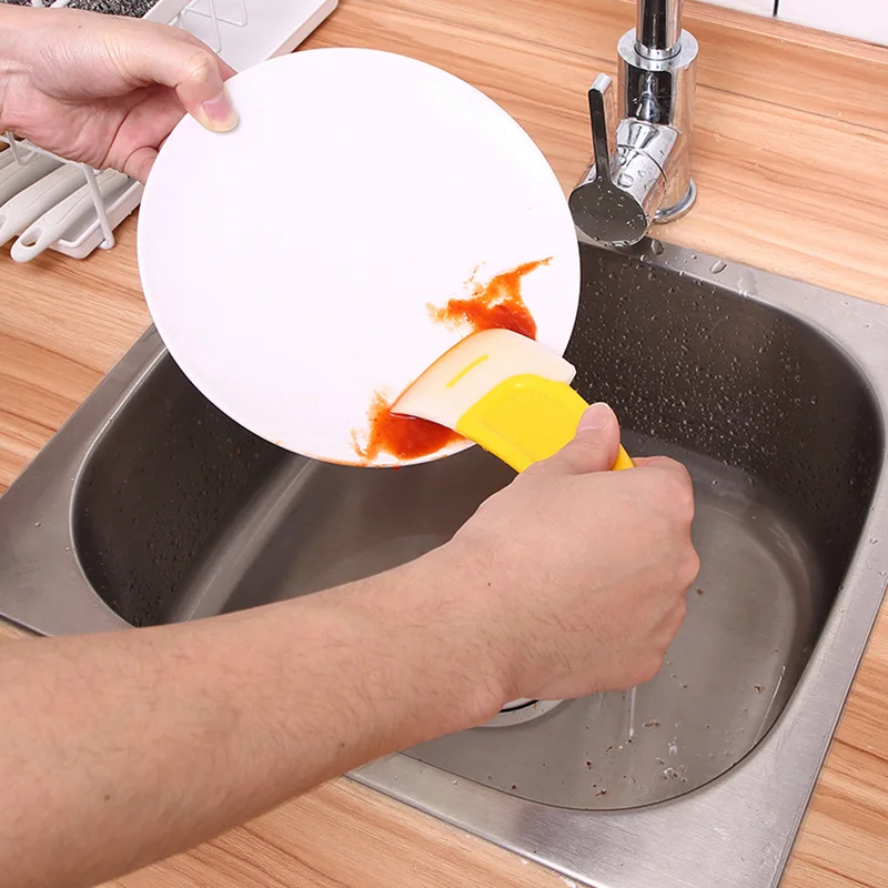 Producto de moda: Espátula de goma suave KM de Japón para limpieza de ollas y platos, raspador de cocina, espalda de tortilla, espalda para crema, espalda para salsa, apto para alimentos, resistente a altas temperaturas. ¡Producto popular en línea!