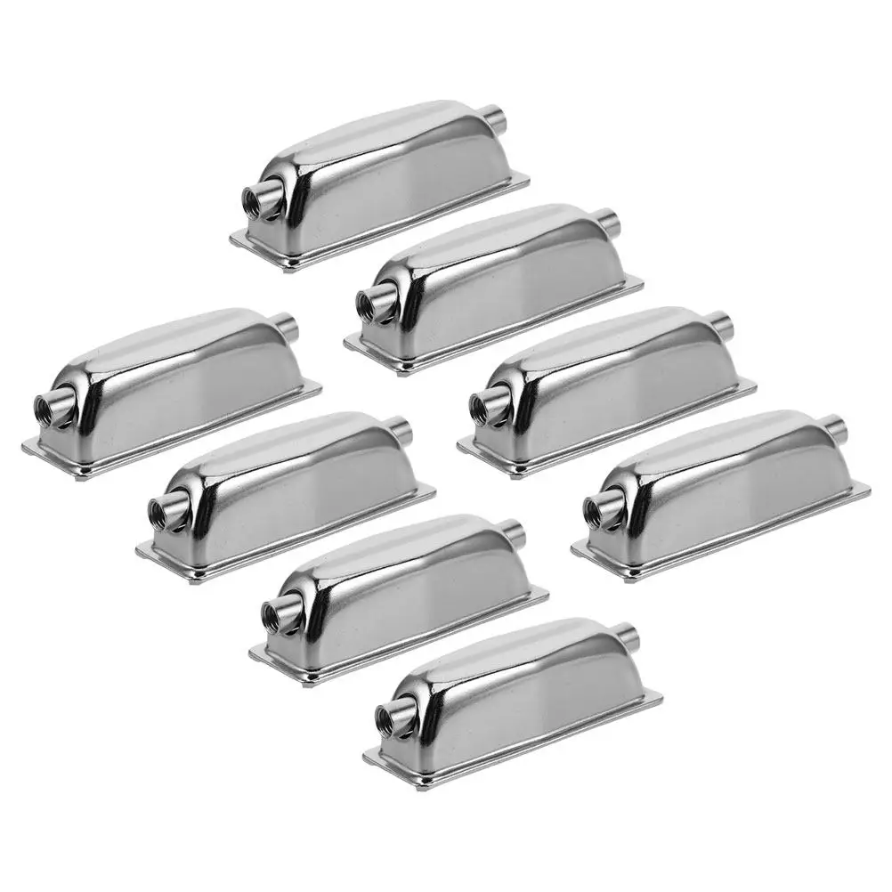 8Pcs Snare Drum Lugs Double End Electroplated Chrome Metal Drum Hardware for Bass Snare Drums Quick Setup