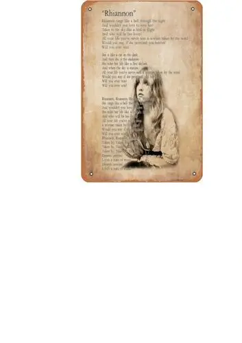 Stevie Nicks Rhiannon Lyric Poster Framed Matte Retro Sign Tin Sign Wall Decor