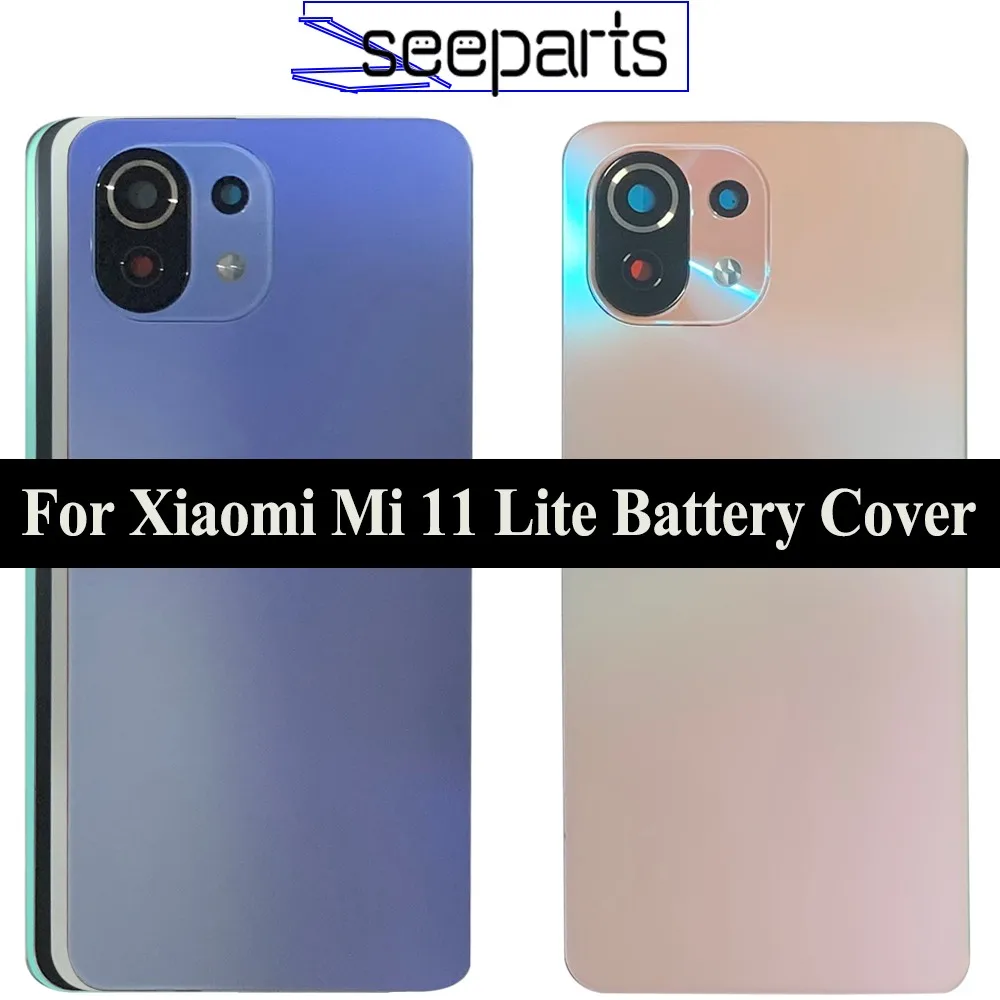 New Cover For Xiaomi Mi 11 Lite Battery Cover Back Glass Panel Rear Housing Case Mi11 Mi 11 Lite Back Battery Cover Door