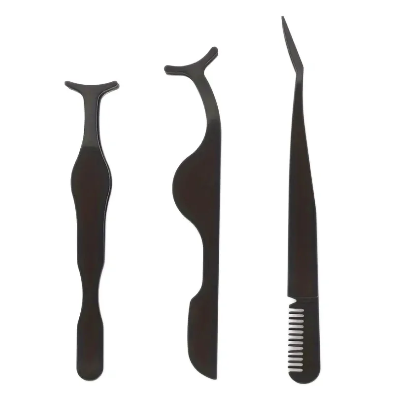 CALIYI recourbe-cils pince à cils ensemble professionnel pointe en acier inoxydable pince à sourcils pince beauté maquillage outil pour faux cils