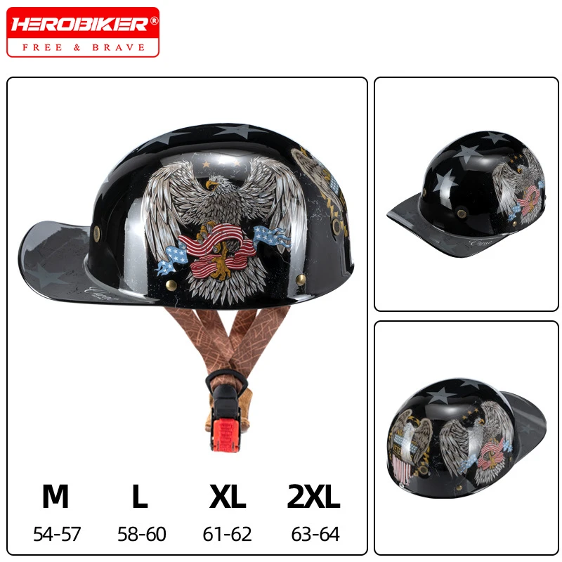 

Motorcycle Retro Half Helmet Unisex Electric Scooter Lightweight Invisible Endoscope Safety Helmet Adjustable Size Baseball Cap