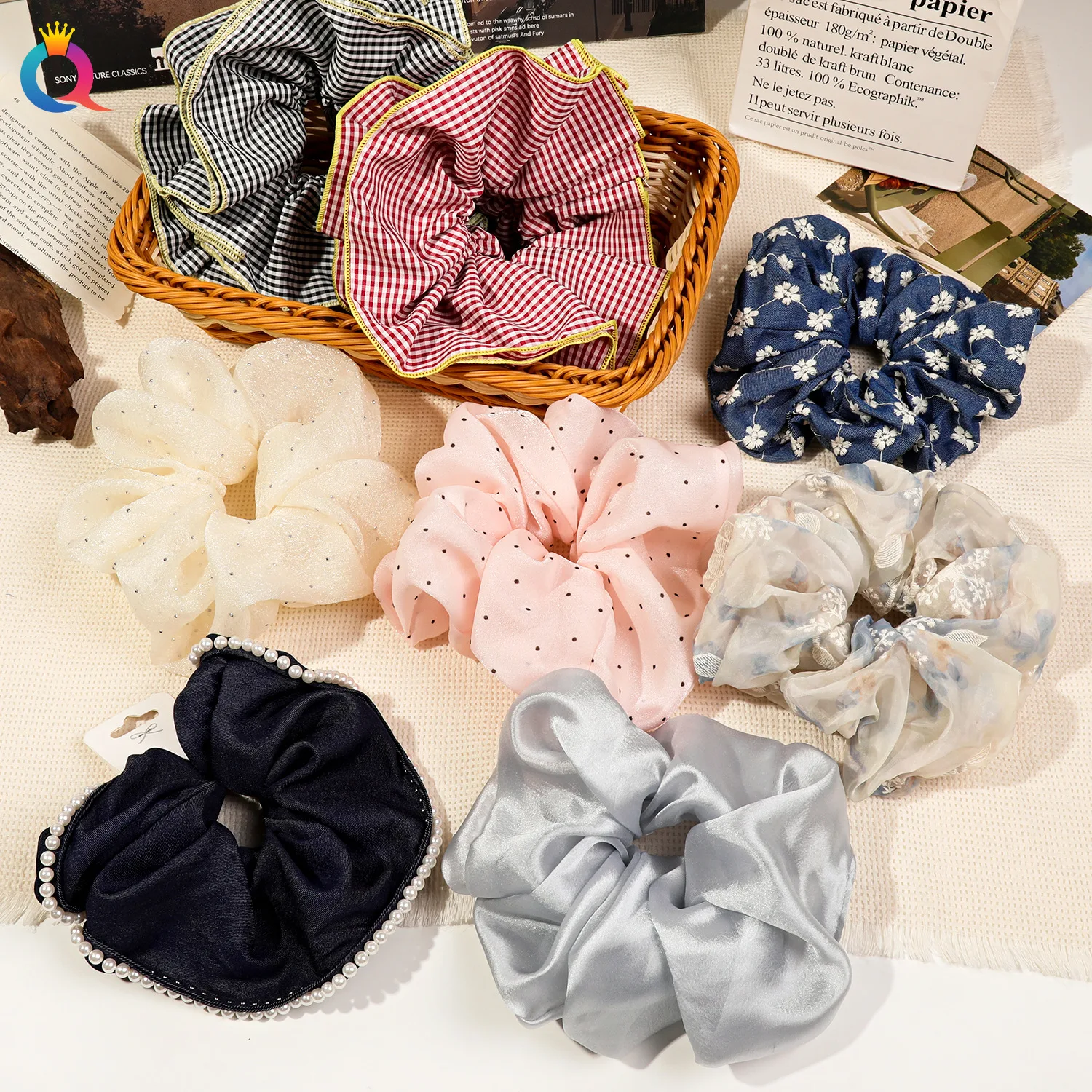 

2025 Korea Cute Large Scrunchies Women Girls Elastic Hair Band Accessories Tie Hair Ring Rope Headdress Headwear Ponytail Holder