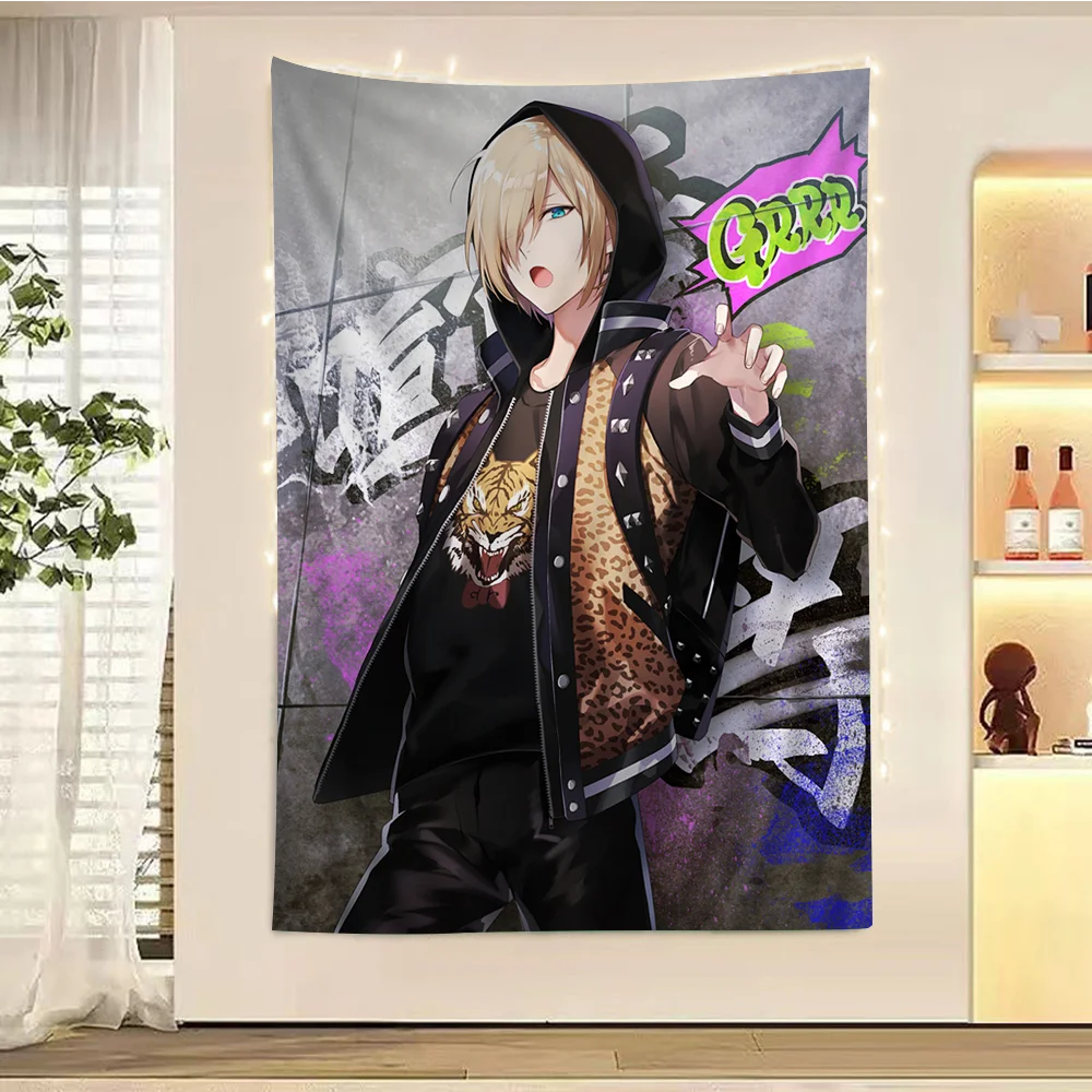 

YURI!!! On ICE Anime Tapestry Hanging Tarot Hippie Wall Rugs Dorm Wall Hanging Sheets