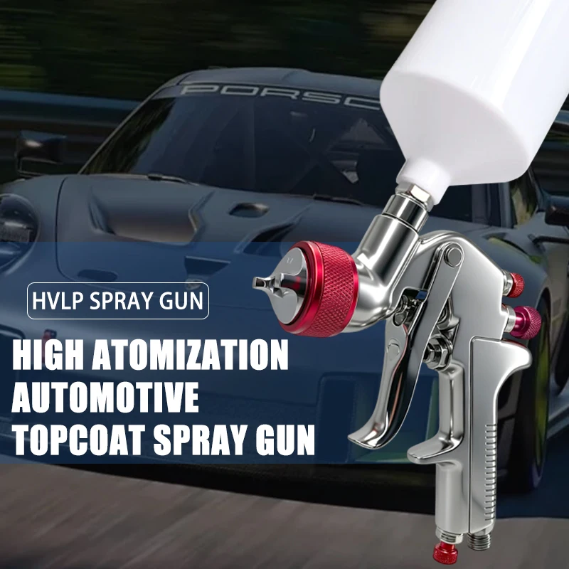 

HVLP Gravity Feed High Atomization Spray Gun 1.7mm Nozzle 600cc Cup Automotive Car Truck Paint Gun