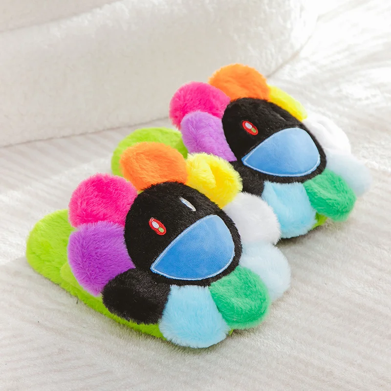 Pantoufles en peluche multicolores automatiques, taille libre, pour la maison et le bureau, must d'hiver