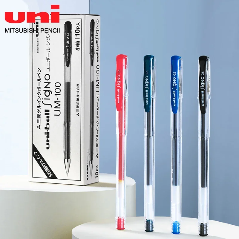 Japan UNI Gel Pen+refill Set UM-100 0.5mm Uniball Large Capacity Smooth Writing Student Learning School Office Accessories