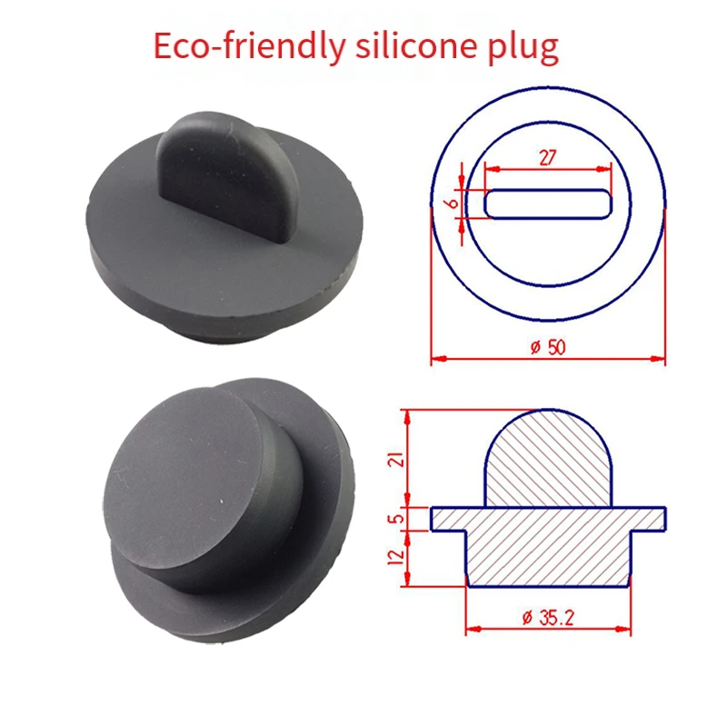 1/3/5/8PCS BIack/White 35mm Silicone Rubber Caps With Handle T Type Plug Gasket Protect Caps Seal Stopper