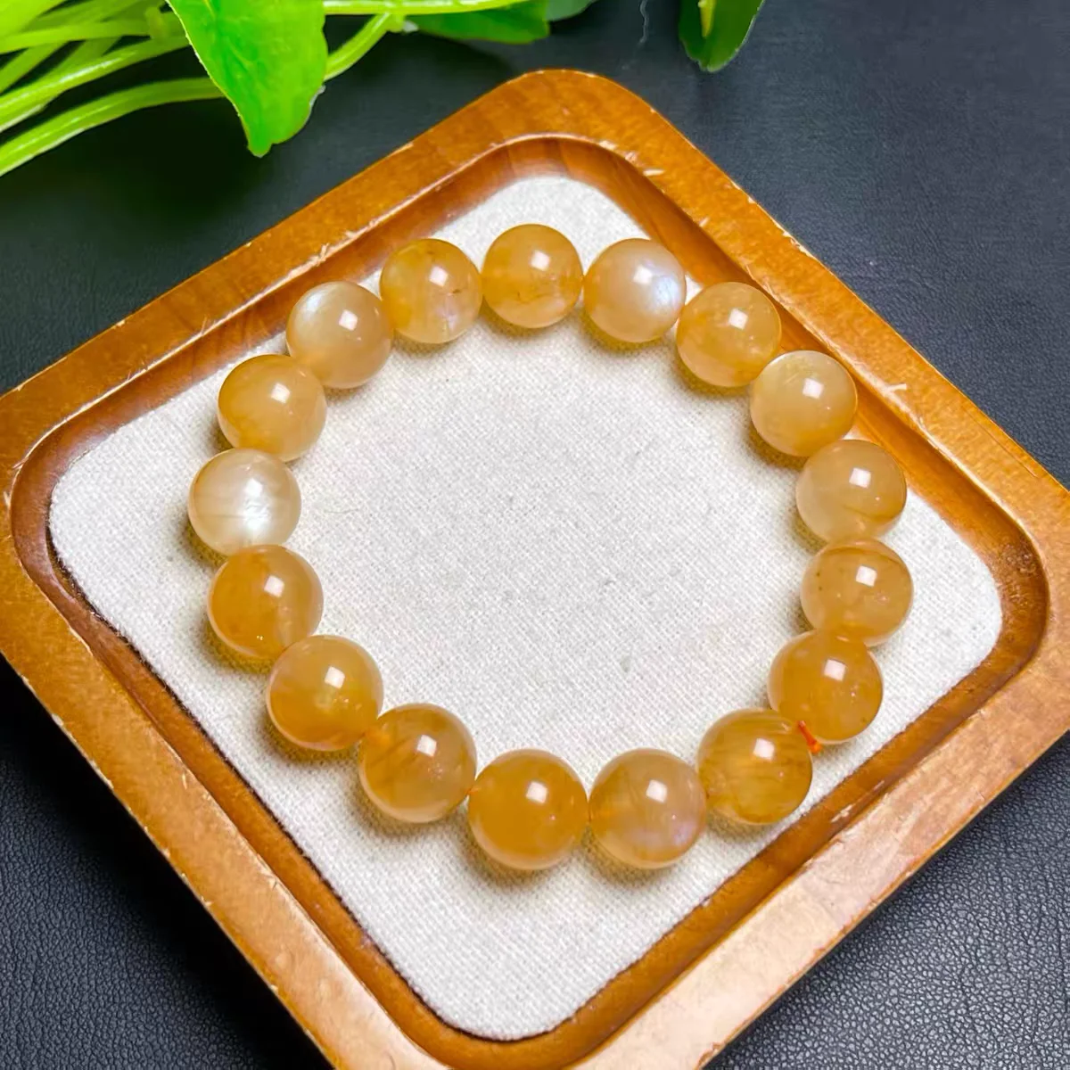 

Natural Orange Andesine Sunstone Gemstone Bracelet 7mm 12mm Clear Round Beads Women Men Stretch Crystal Moonstone AAAAAAA