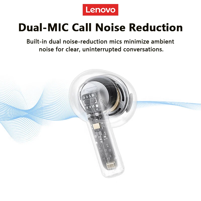 Escolha lenovo lp23 tws sem fio bluetooth v5.4 fones de ouvido alta fidelidade som estéreo esportes baixa latência gaming fone com microfone