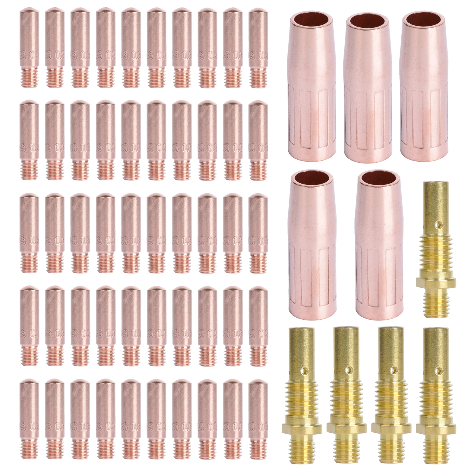 

36/60PCS Welding Torch Consumables KP21-50 KP11 KP35-50 MIG Torch Gas Nozzle Fit Lincoln Magnum 100L Tweco Mini/#1