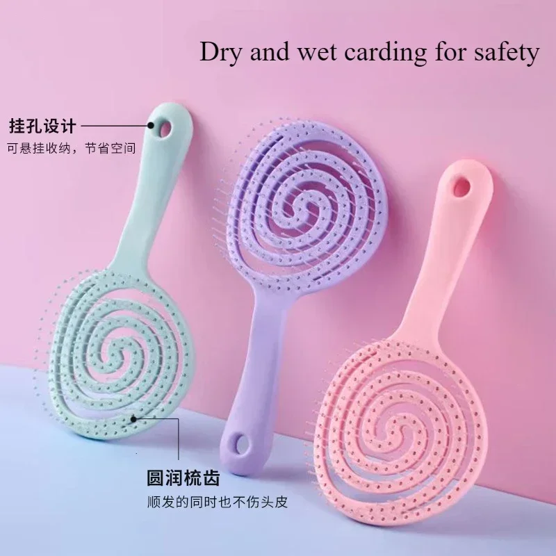 Cute Macaron Lollipop Net Red Hair Massage Comb for Girls Portable Hair Conditioner Styling Fluffy