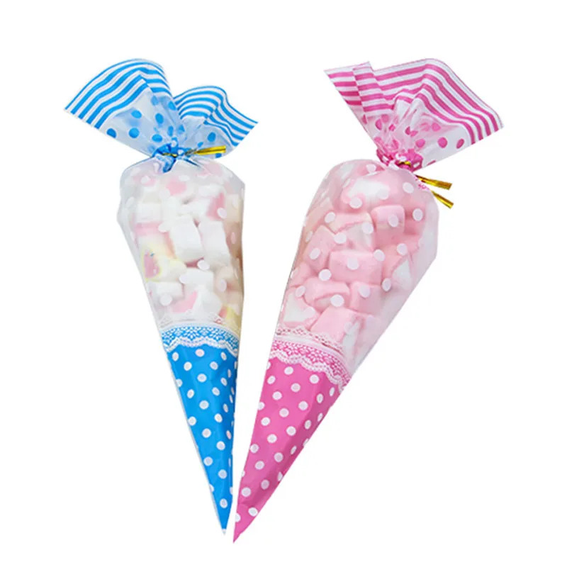 

50Pcs Popcorn Protein Candy Packaging Plastic Bundle Gift Bags With Wire New Year Wedding Party Decor