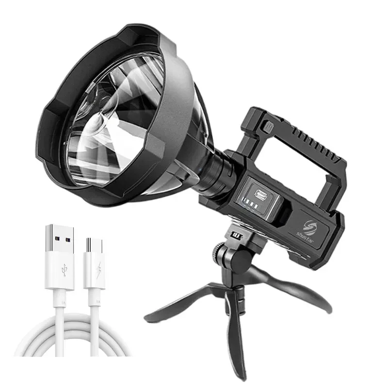 Rechargeable high power Led ultra long lighting distance light Searchlight XHP70 powerful lantern flashlight