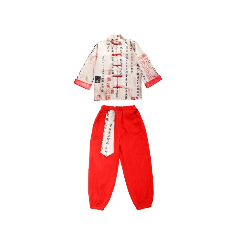 Robe Hanfu de Style Chinois pour Fille et Garçon, Costumes de brevModerne Jazz, Streetwear Hip Hop, Tenues de Scène, DQS15764