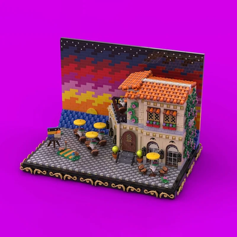 4198 Uds. MOC SEASIDE SUNSET DIORAMA Ideas y bloques de construcción de modelos montar juguete DIY regalos de navidad idea creativa ladrillo niños