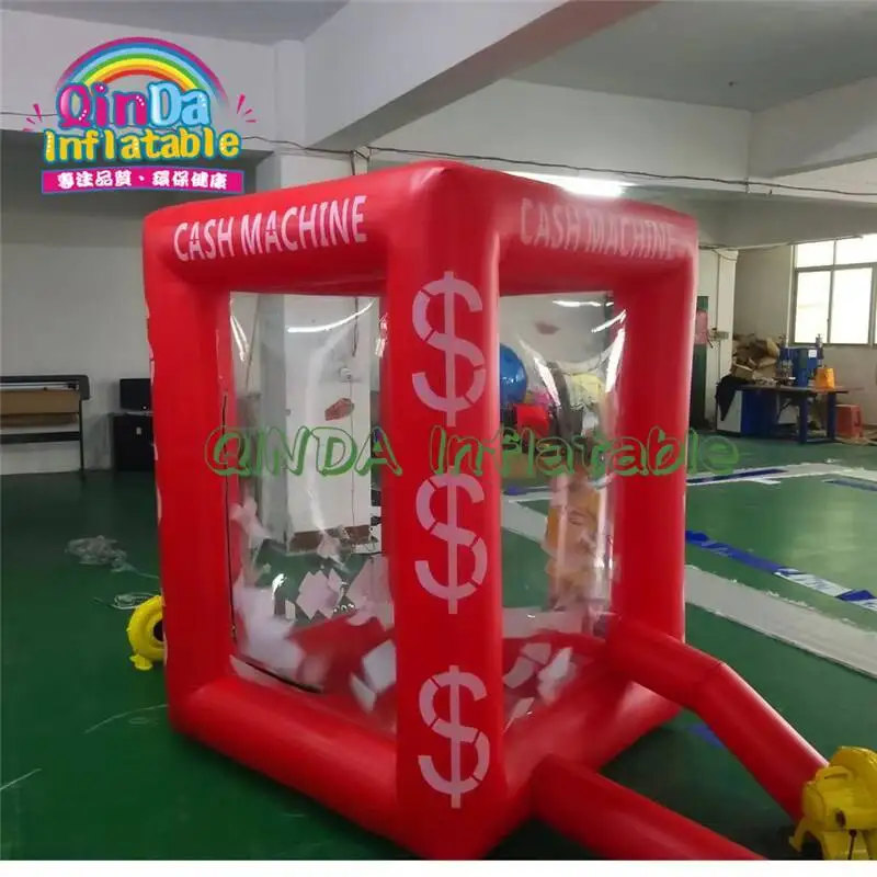 Cabina inflable de la máquina del dinero del cubo del efectivo del PVC/recogedor inflable del efectivo con 2 sopladores de aire para la publicidad/evento