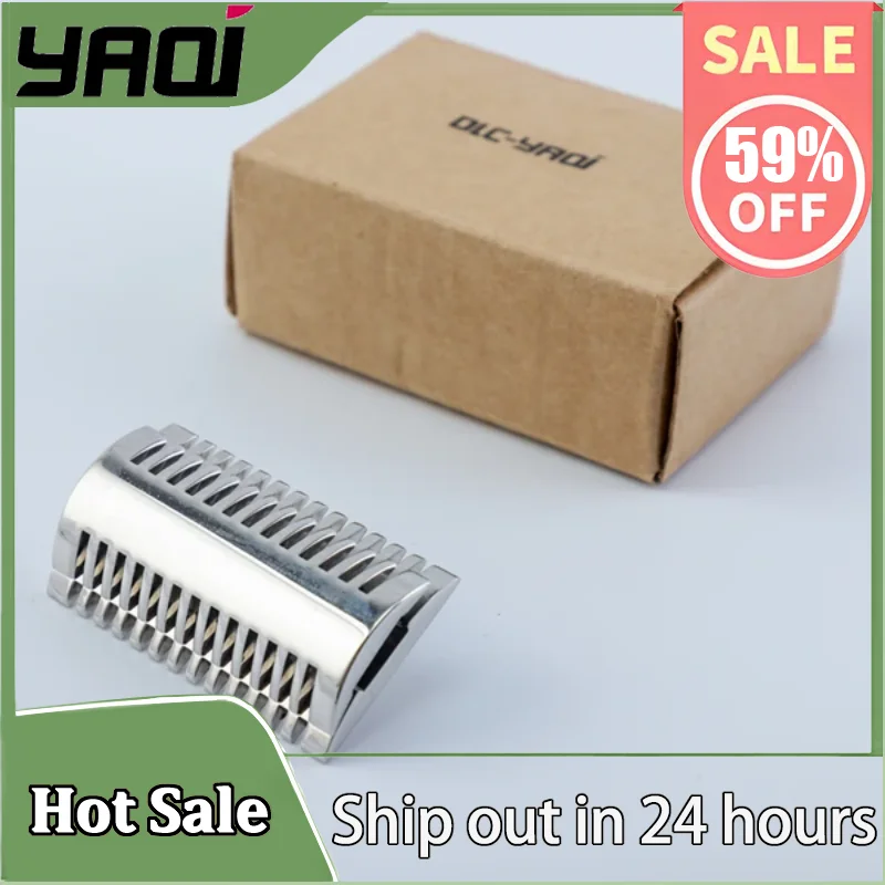 

YAQI 316 Stainless Steel Polished Mellon Safety Razor Head & 0.40mm Gap - Precision Shaving Tool for Barber Grade