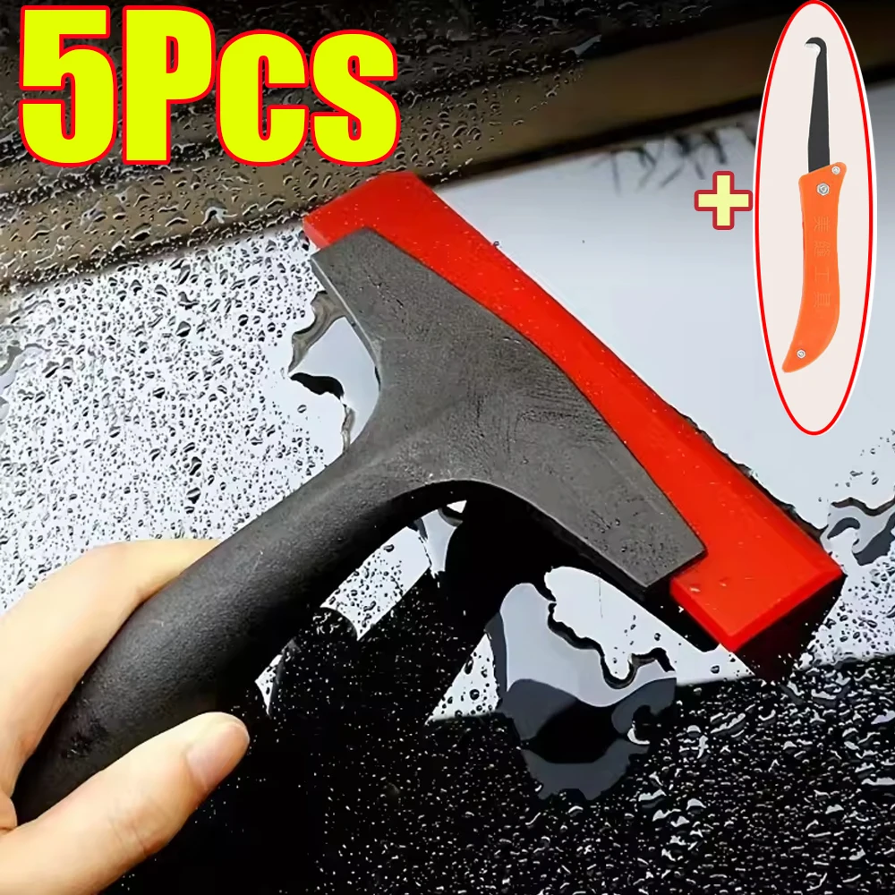 

1-5Pcs Multifunction Silicone Cleaning Scraper Shovel Tile Gap 2in1 Car Window Squeegee Wiper Glass Snow Ice Trowel Remover Tool