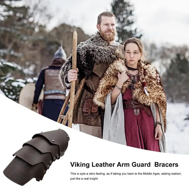 Medieval Bracers Medieval Armband Wrist Guards PU Leather Costume Bracer Viking Bracers Cosplay Arm Bracers For Historical