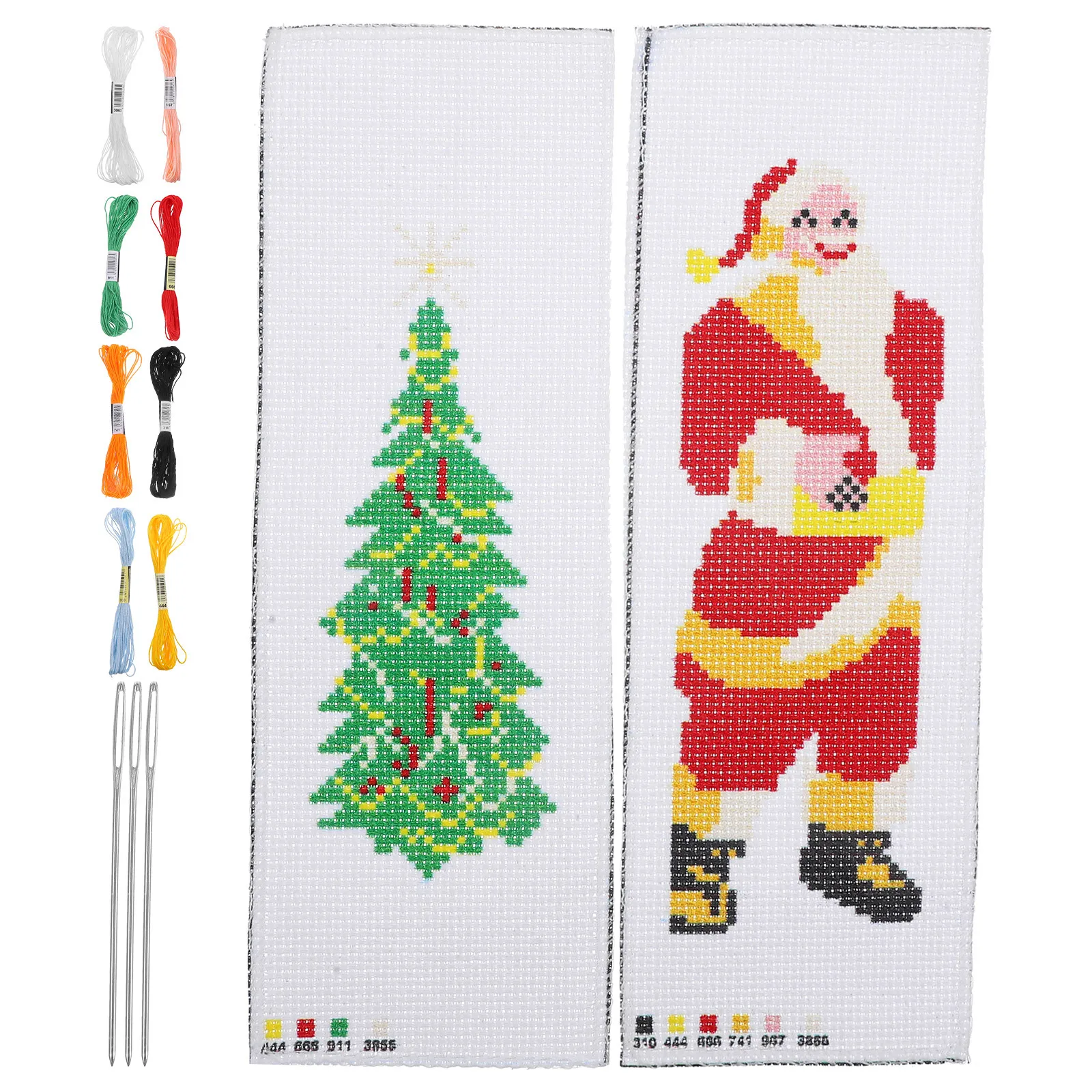 2 مجموعات عيد الميلاد الحرفية التطريز الإشارات المرجعية DIY عبر الابره مجموعات الهدايا الزخرفية العملية عبر الابره المرجعية عدة #3