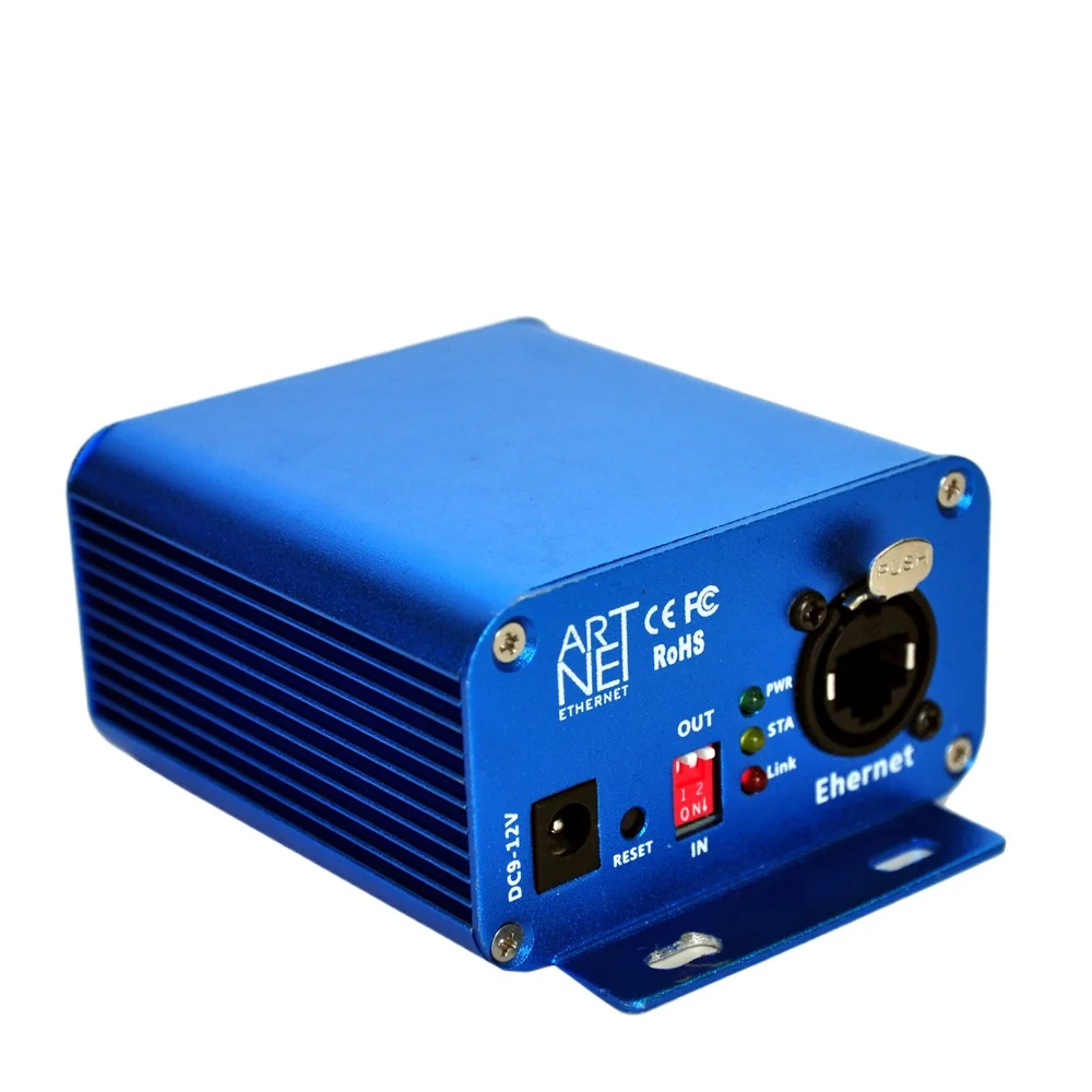 2CH 3-Pin ArtNet Controller Stage Lighting Network Signal Converter Bidirectional Input Output DMX512 Interface