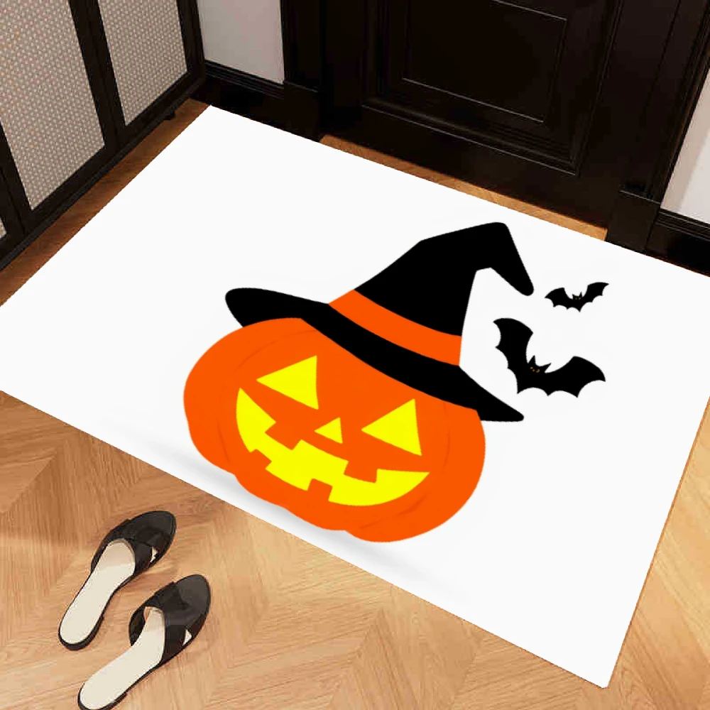 VIKAMA Halloween - سجادة باب من الطين المشطورة تحت عنوان وحصيرة الحمام: مقاومة للماء، جافة - فصل رطب، ممتعة وجمالية