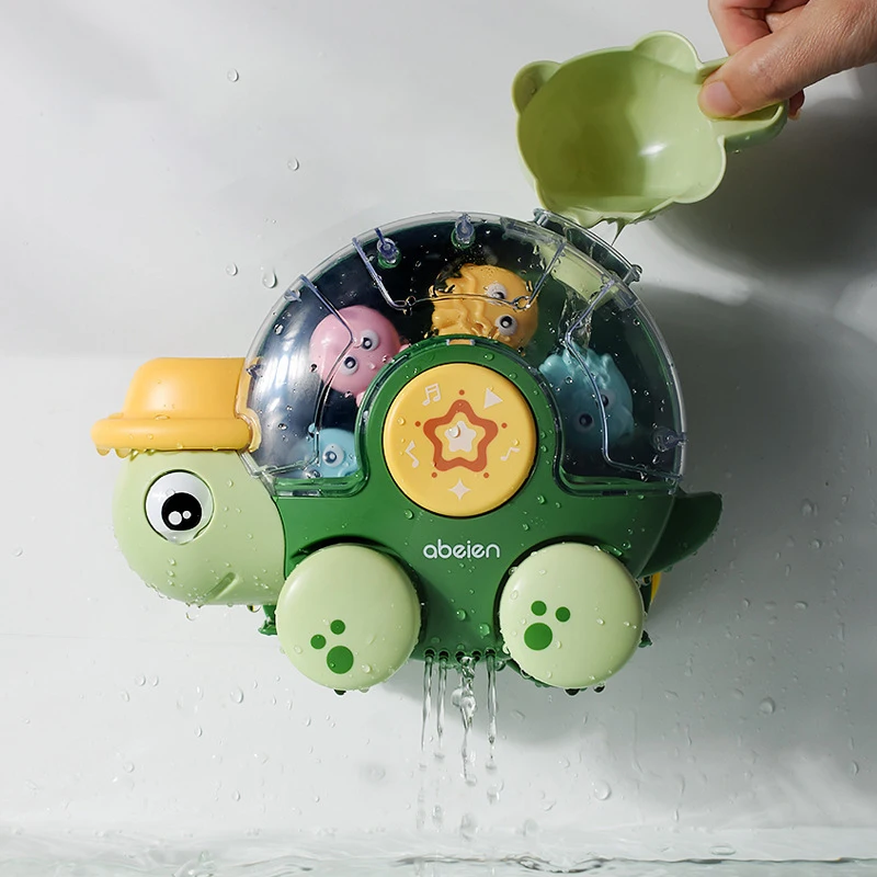 2IN1 Baby Bath Toy for Toddlers 1-3 Years Bathtub Water Spray Toy Amphibious Funny Gliding turtle Summer Shower Game Toy for Kid