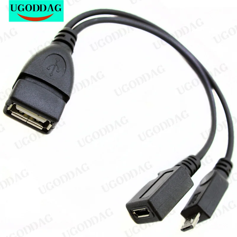 2 in 1 Micro USB Host Power Y Splitter 20m USB 2.0 Port Terminal Adapter OTG Cable For Fire Tv 3 Or 2nd Gen Fire Stick