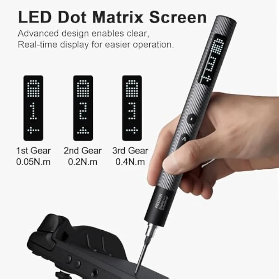 

Precision Electric Screwdriver Set with LED Screen 36 in 1 Mini Rechargeable Battery Power Repair Tool Kit with 0.3N.m Leather