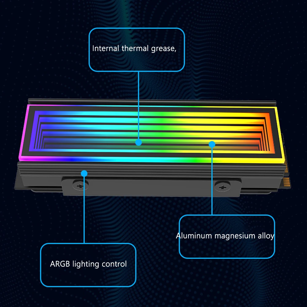 5-1 szt. Radiator RGB M.2 2280 SSD M2 5V 3PIN ARGB AURA Sync aluminium M.2 2280 Nvme półprzewodnikowy Radiator chłodzący