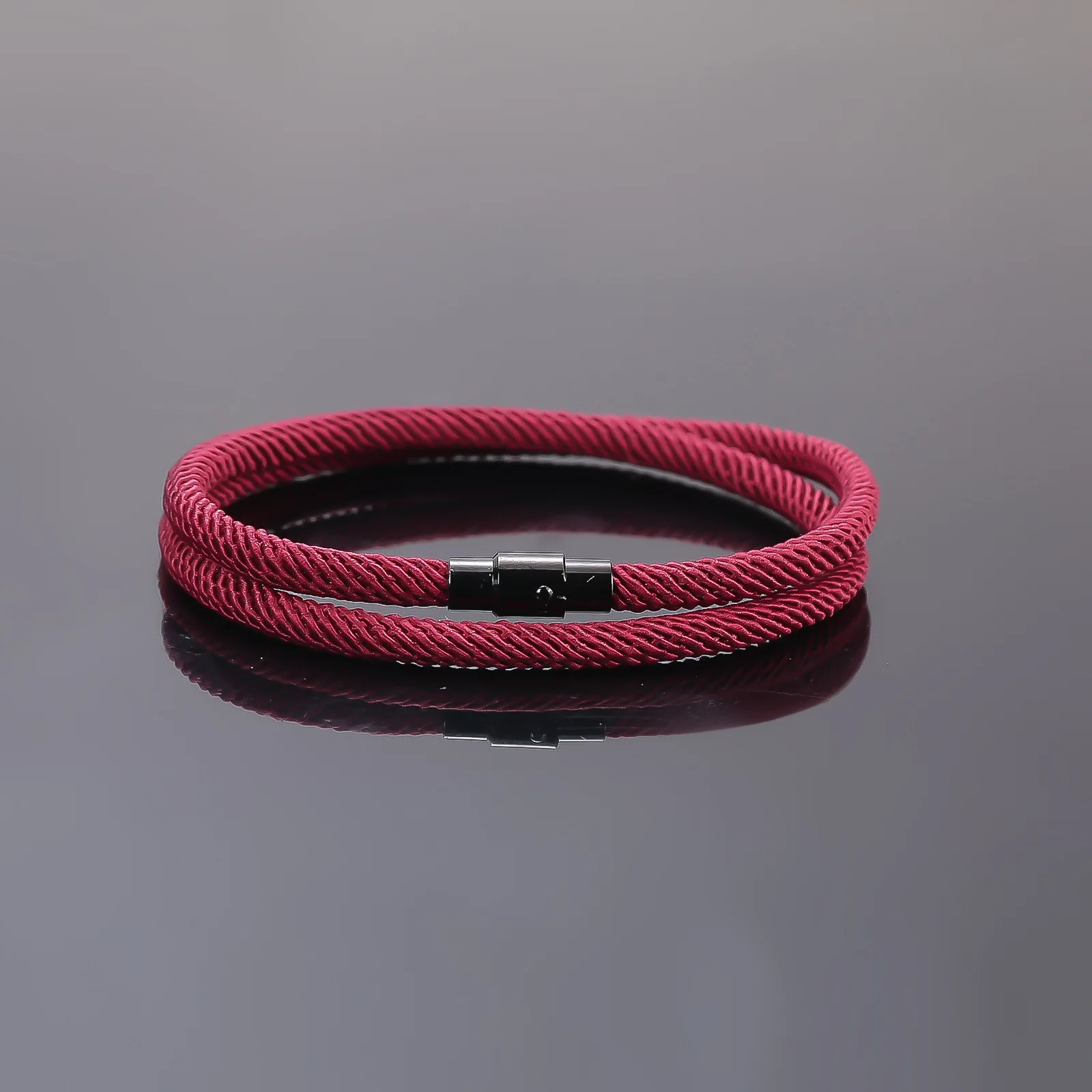 Minimalist Bracelet Men Women Double Layer Magnetic Buckle Bracelet Adjustable Couples Red Ropebracelet Fashion Accessory