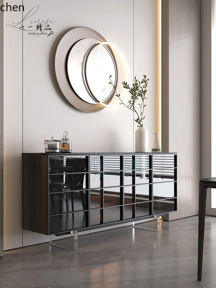 

CP simple rock slab dining side cabinet multi-functional tea cabinet modern light luxury locker glass