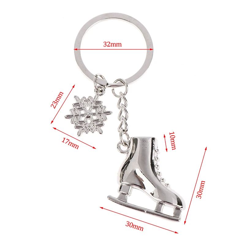 City Winter Ski Games Ice And Snow Sports Skate Shoes Keychain Snowflake Key Pendant Winter Gift Souvenir Bag Decoration