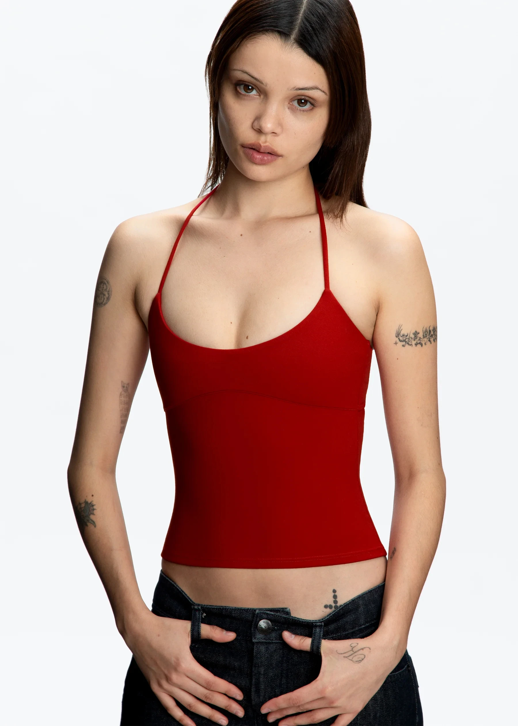 Tank Soft and Creamy Textured High Elasticity Camisole Top with a Tight Fit Suitable for Fitness Wear