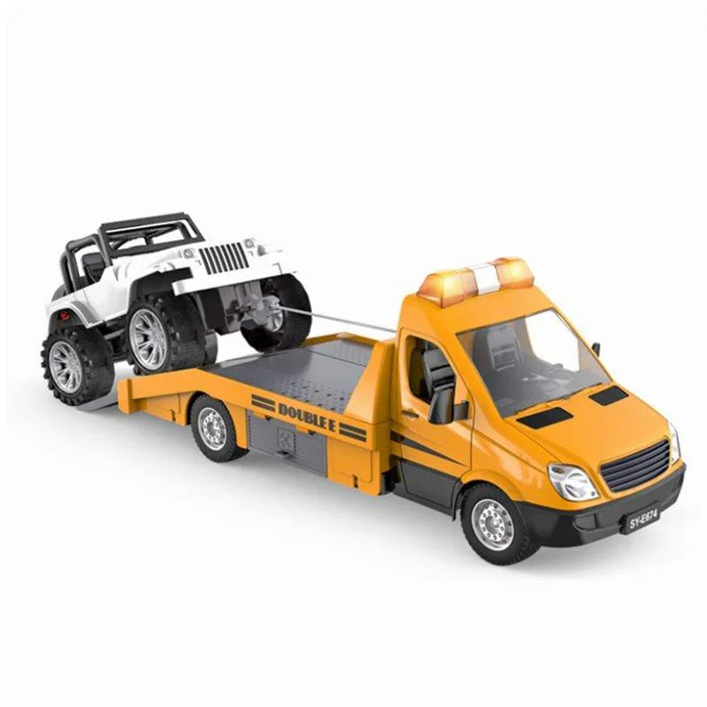 1/18 Scale RC  Trailer Radio Controlled Car  Obstacle Clearing Vehicle  Semi-Trailer Engineering Tractor Rechargeable Toy Model