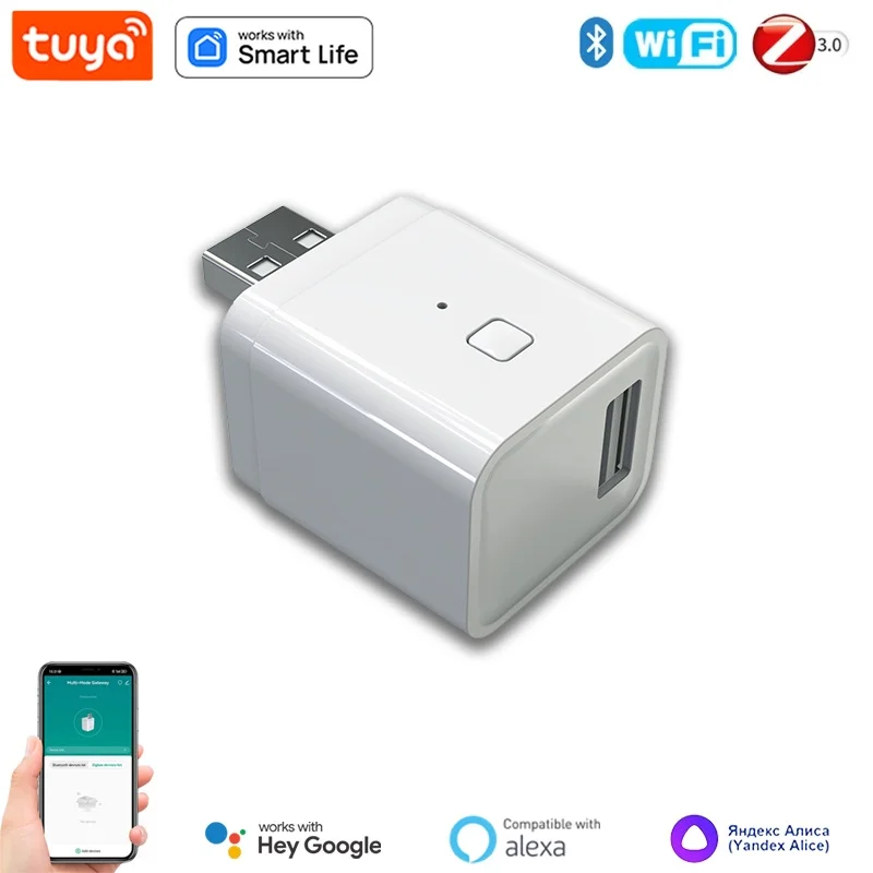 

Tuya Smart Micro USB Adaptor Switch Bluetooth Zigbee Wireless Hub Bridge Home Appliance Remote Control Support Alexa Google Home
