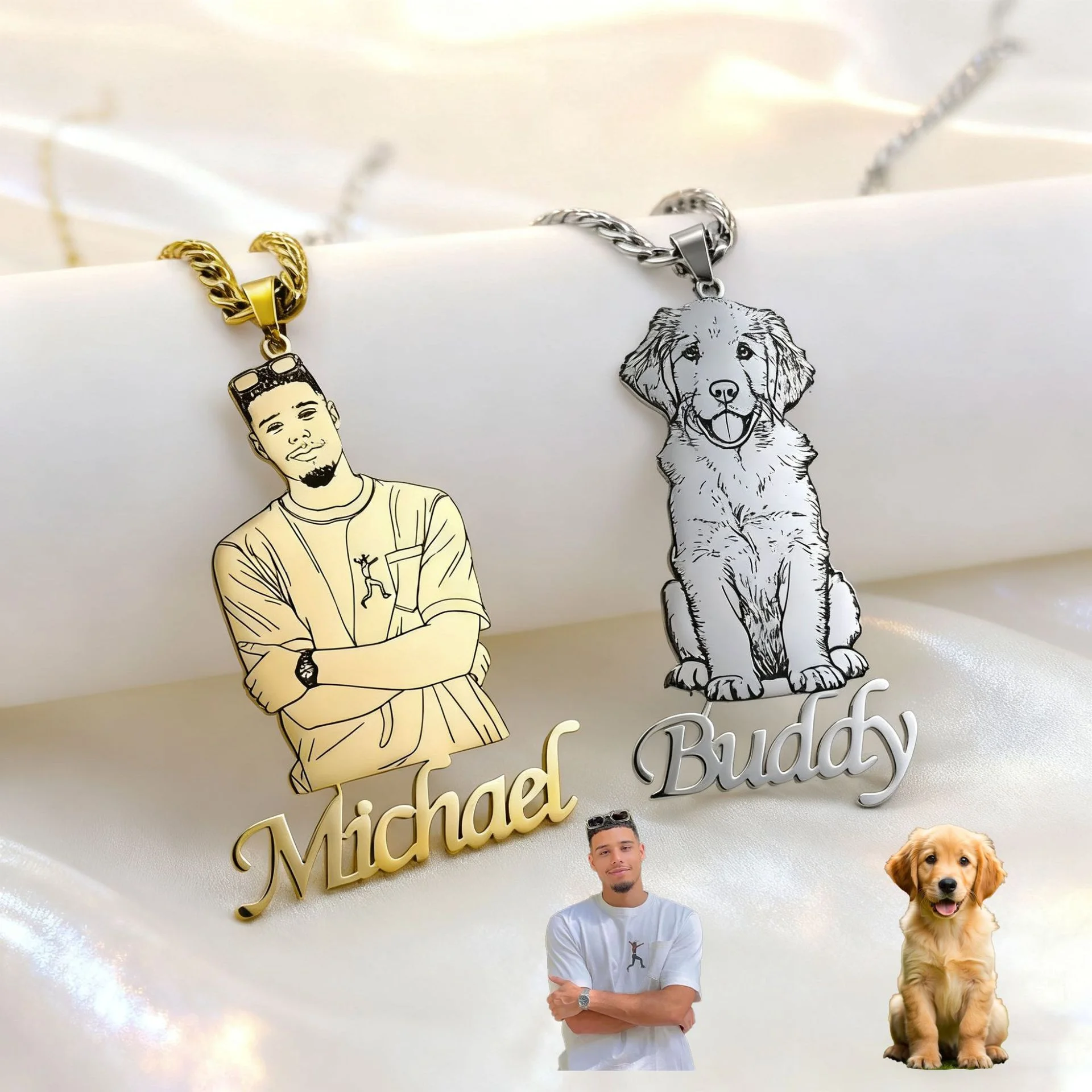 Personalized Gifts Custom Necklace With Engraving Commemorate Cats Dogs Rabbits small pet