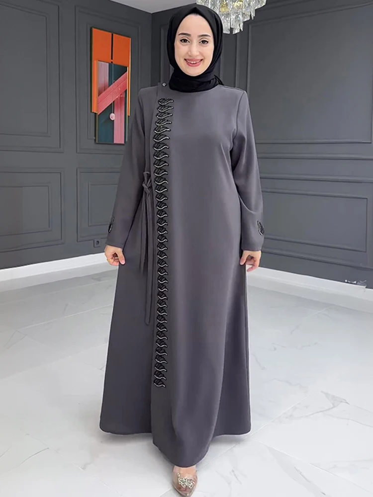 Abaya Dubai Turkey Muslim Hijab Dress Elegant Long Sleeve Maxi Robe Ladies Islamic Clothing Party Evening Gown Caftan Marocain