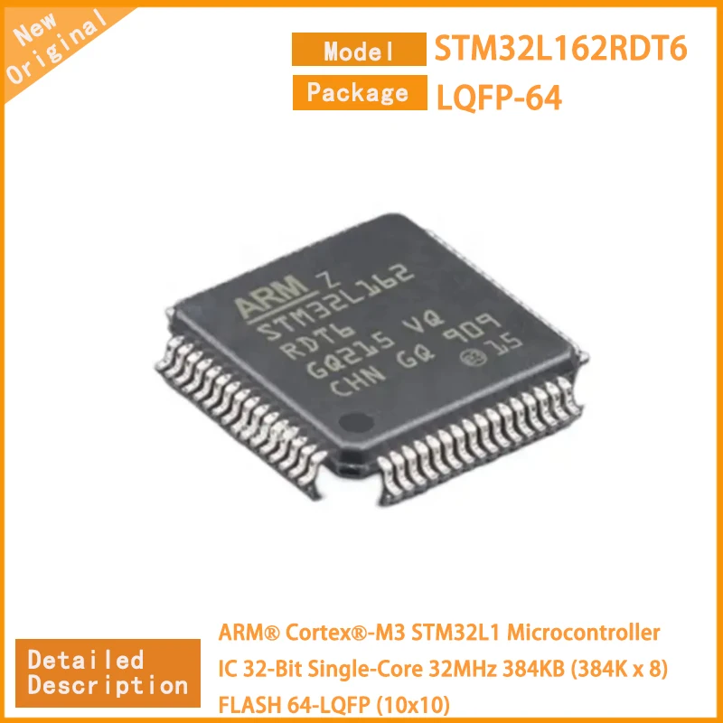 1~5Pcs New Original STM32L162RDT6 STM32L162 Microcontroller IC 32-Bit Single-Core 32MHz 384KB (384K x 8) FLASH 64-LQFP (10x10)