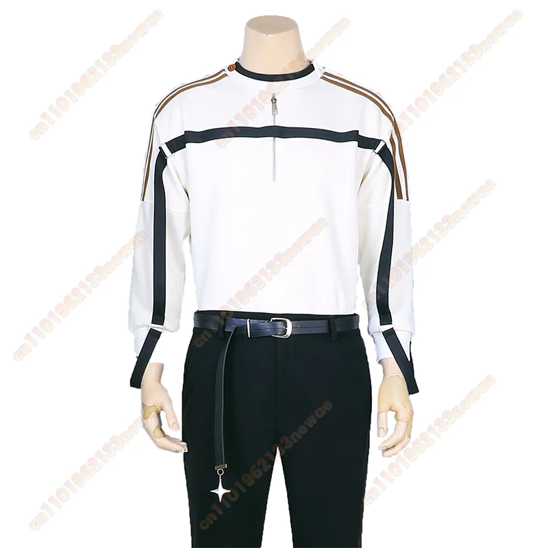 MINISO 2025 게임 사랑과 Deepspace Caleb 코스프레 성인 남성 코트 유니폼 의상 후드 풀오버 탑 할로윈 캐주얼 의상