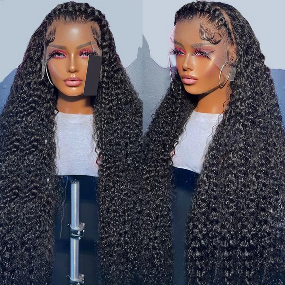 Kinky Curly 13x4 Lace Front Human Hair Wigs For Women 30 inch Indian Deep Curly Lace Frontal Wig Wet And Wavy Lace Closure Wigs